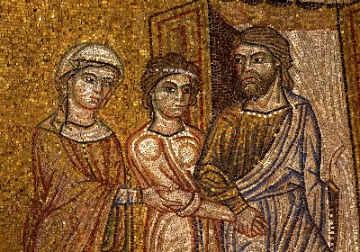 Сараи отдает Агарь Авраму. Мозаика собора св. Марка